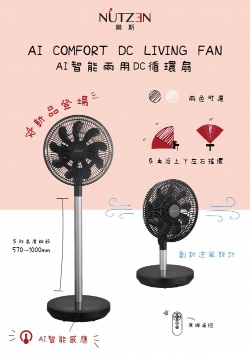 12吋AI智能兩用DC循環扇（黑色）（NFAI-120RB）：圖片 4